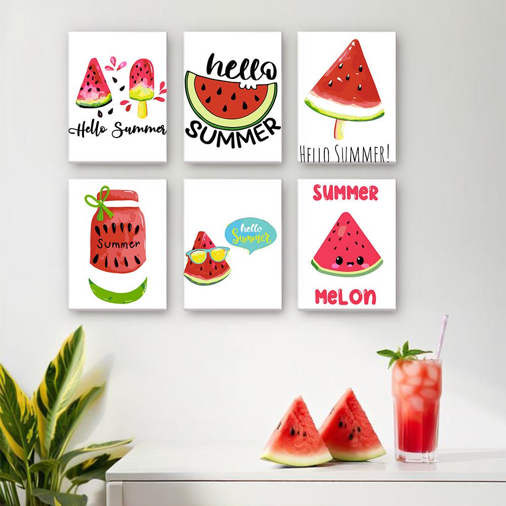 Hello Summer Melon - Mini Paint by Numbers Kit (6 Pieces) paint by numbers kit