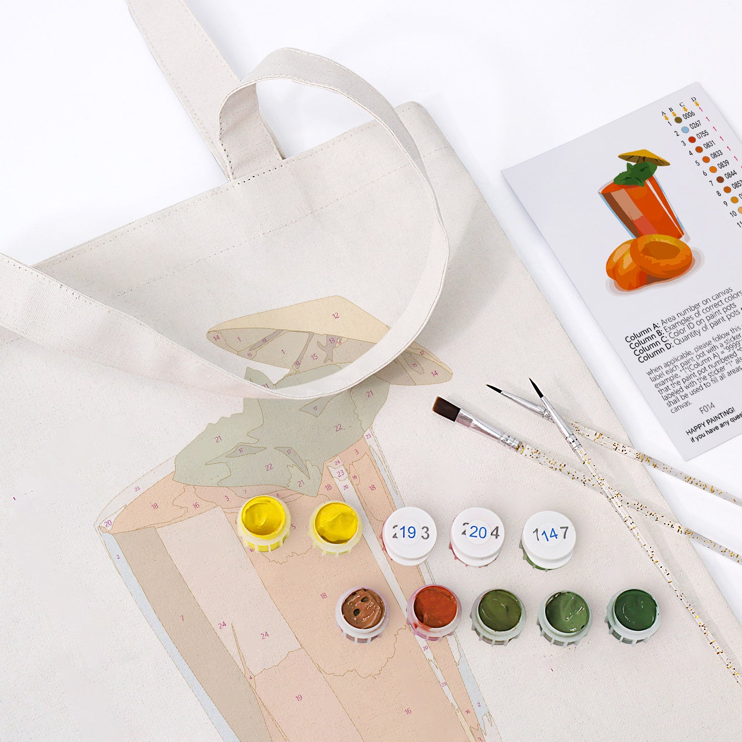 Citrus Refresh Carry Bag paint by numbers kit