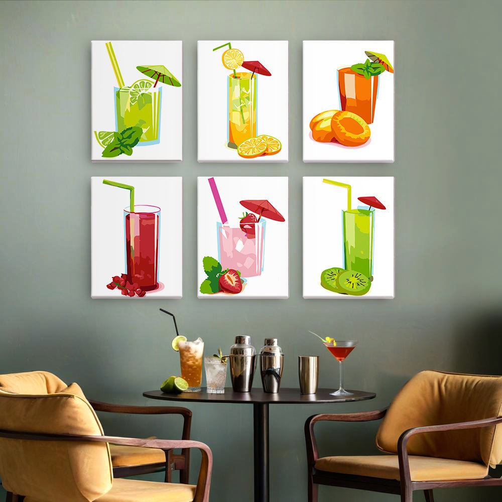 Fresh Juice - Mini Paint by Numbers Kit (6 Pieces) paint by numbers kit