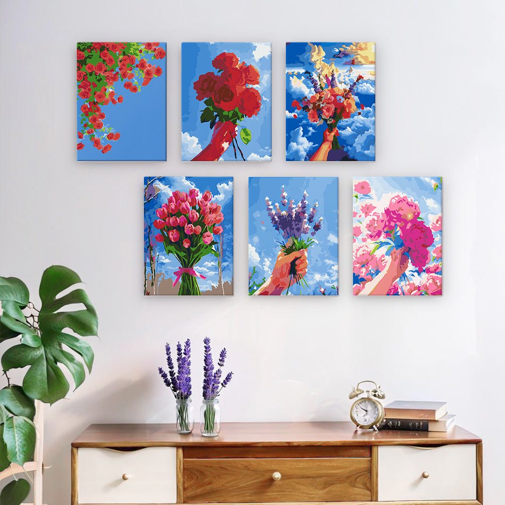 Held in Bloom - Mini Paint by Numbers Kit (6 Pieces) paint by numbers kit