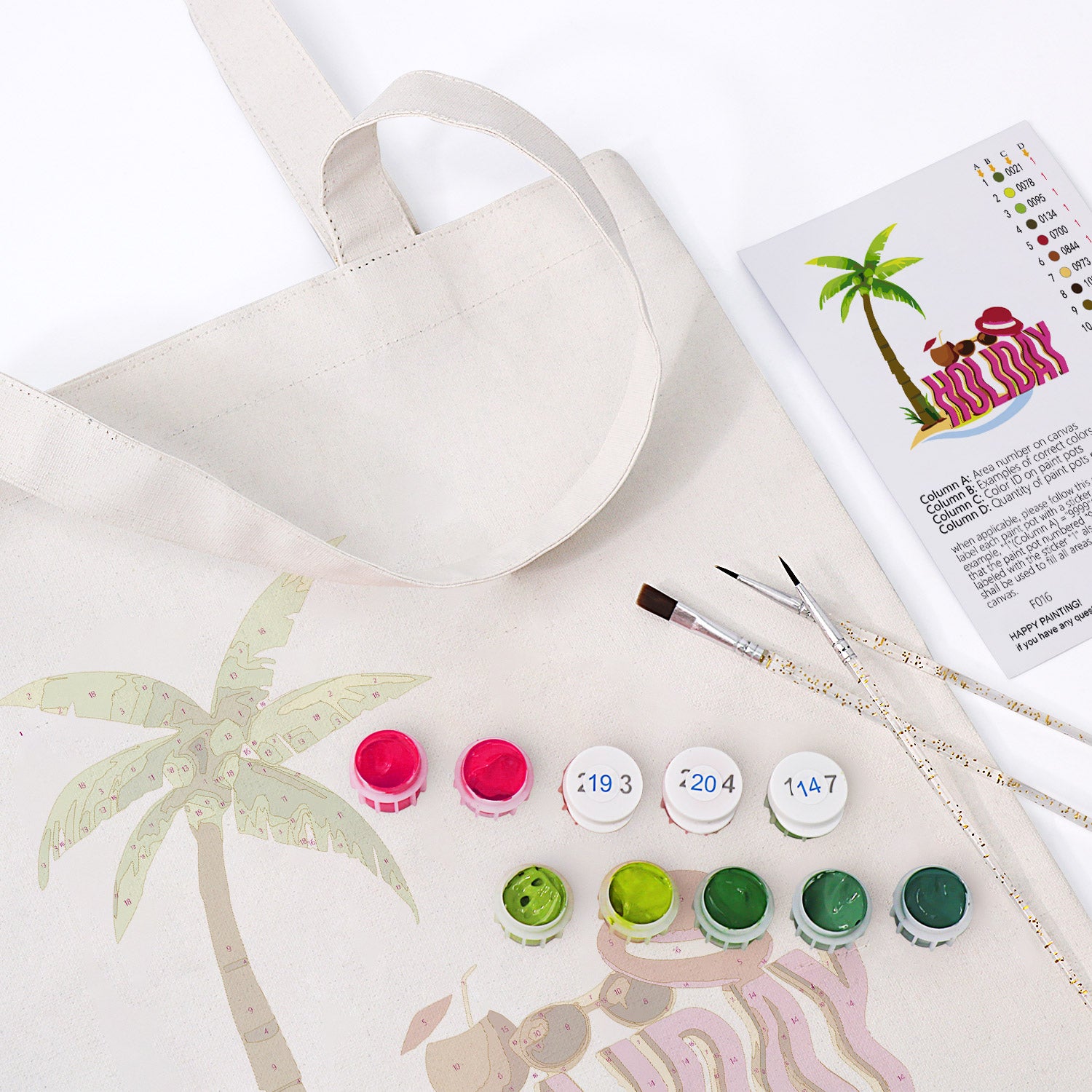 Island Holiday Carry Bag paint by numbers kit