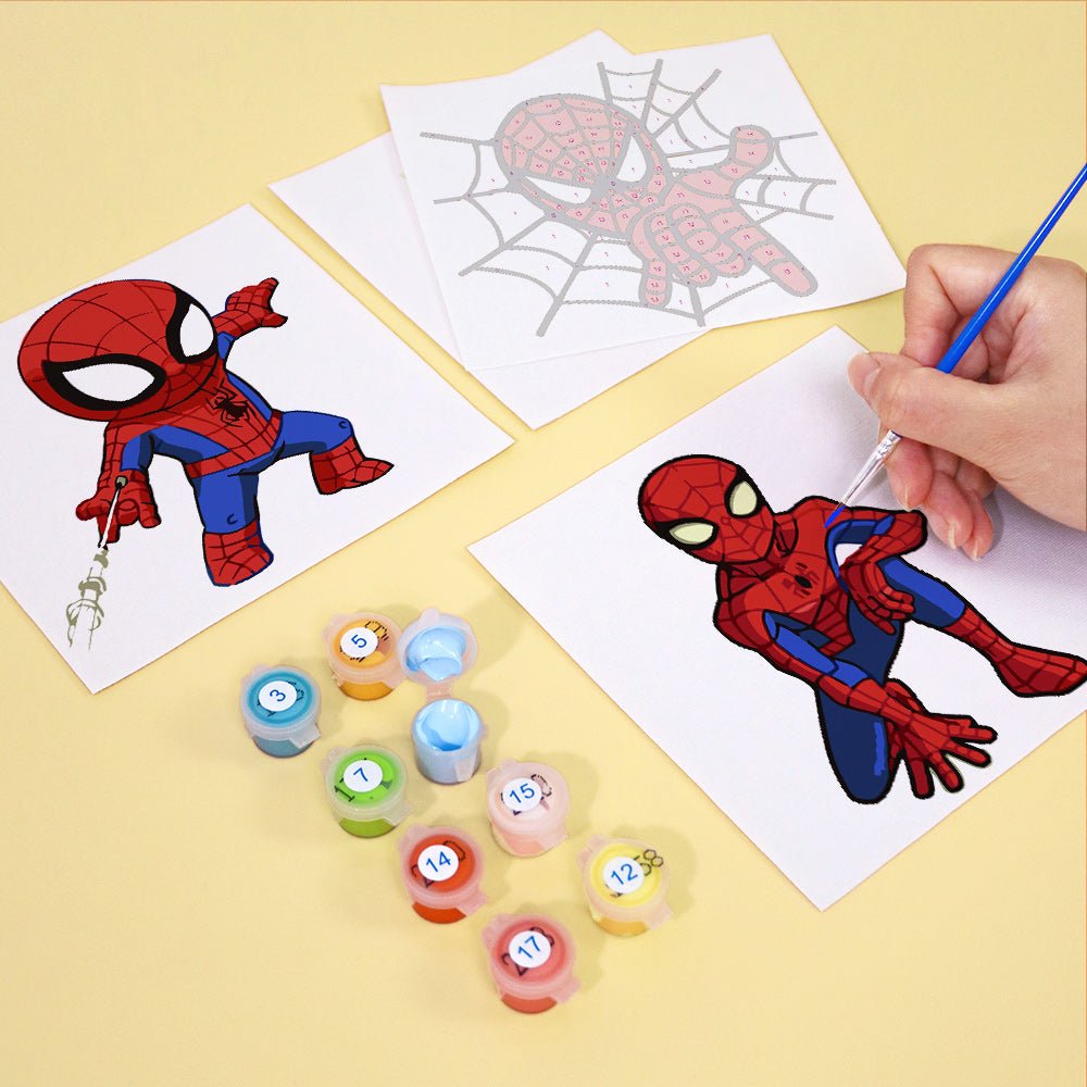Web Hero Minis - Mini Paint by Numbers Kit (6 Pieces) paint by numbers kit