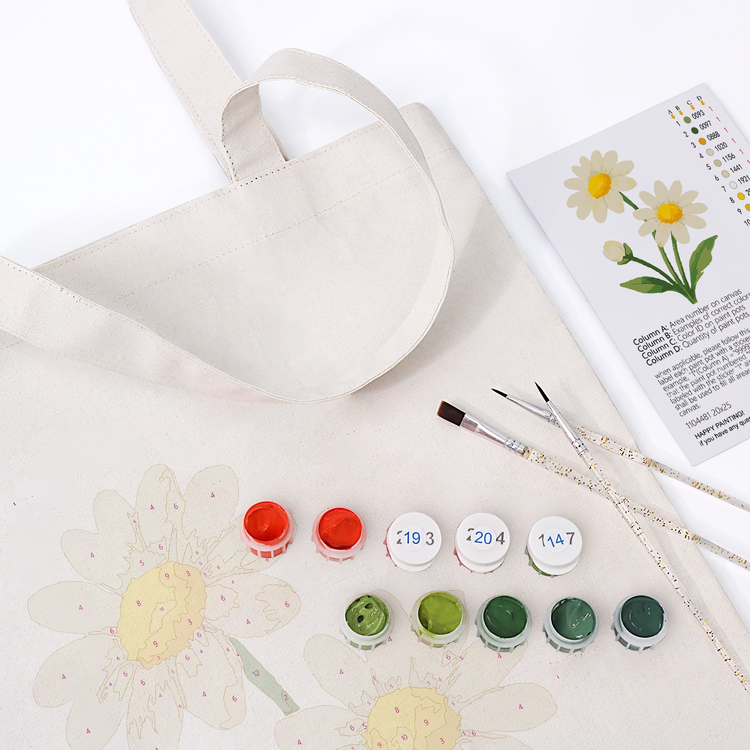 Daisy Day Carry Bag paint by numbers kit