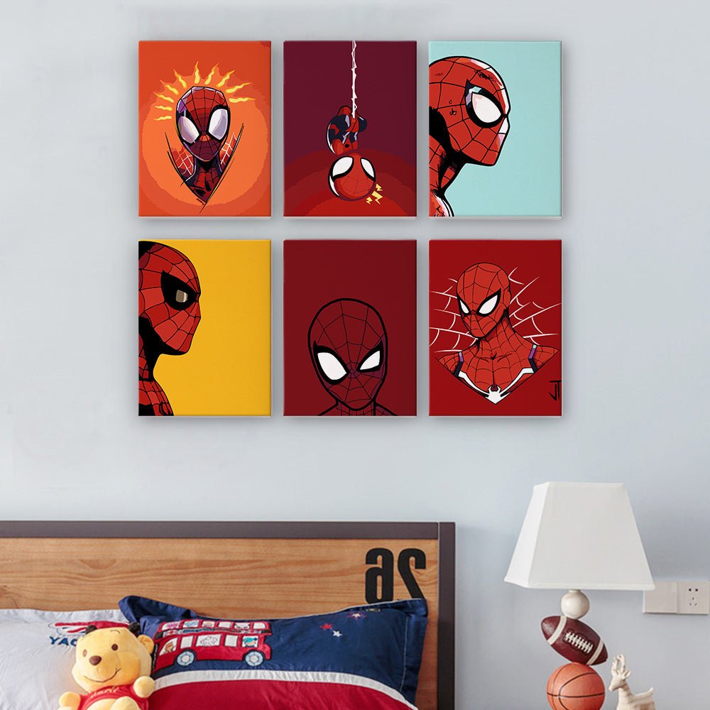 Spider Hero Minis - Mini Paint by Numbers Kit (6 Pieces) paint by numbers kit