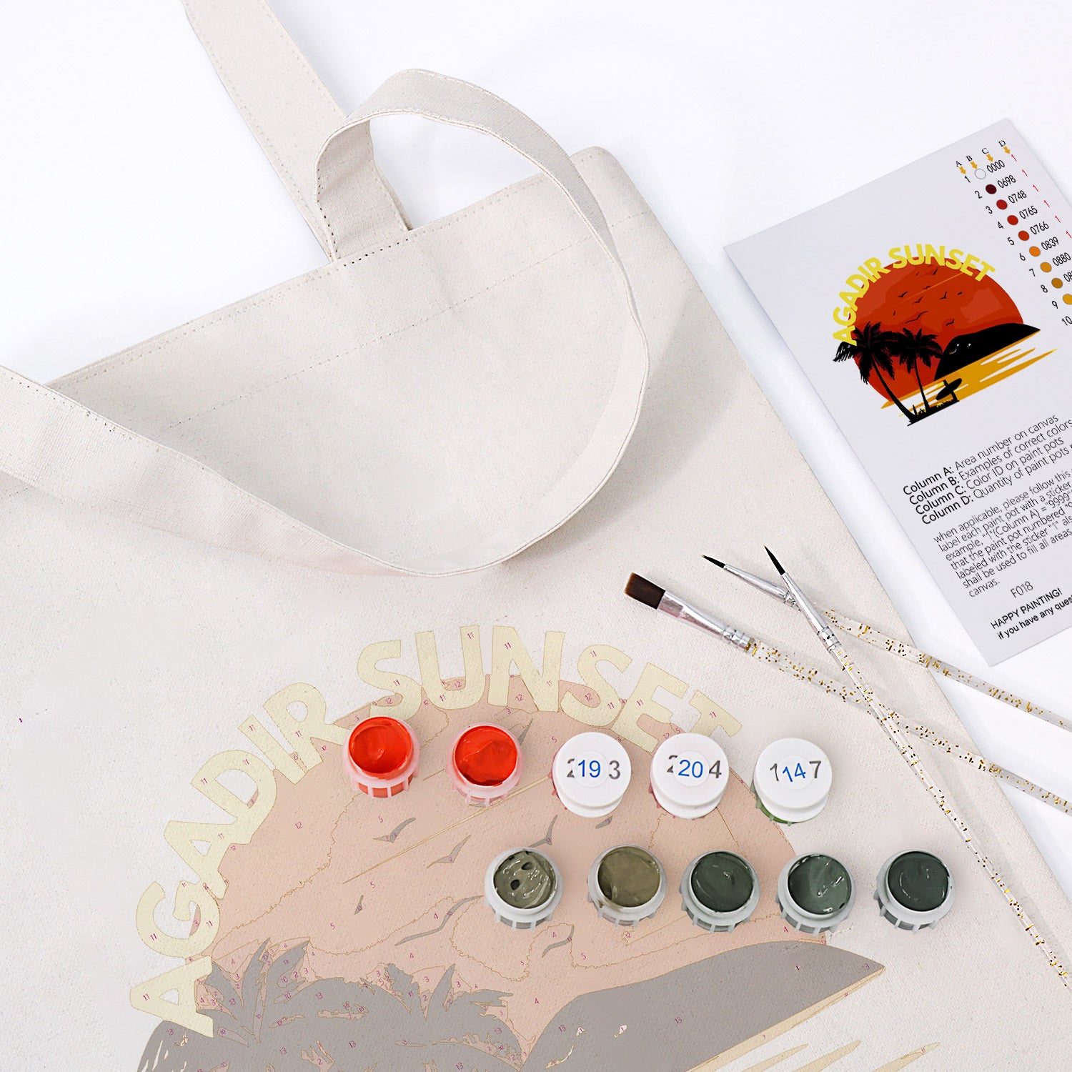 Agadir Sunset Carry Bag paint by numbers kit