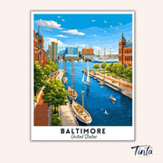 Baltimore - Travel Poster paint by numbers kit