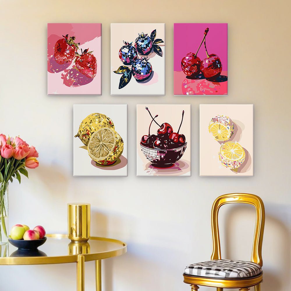 Berry & Citrus Luxe - Mini Paint by Numbers Kit (6 Pieces) paint by numbers kit