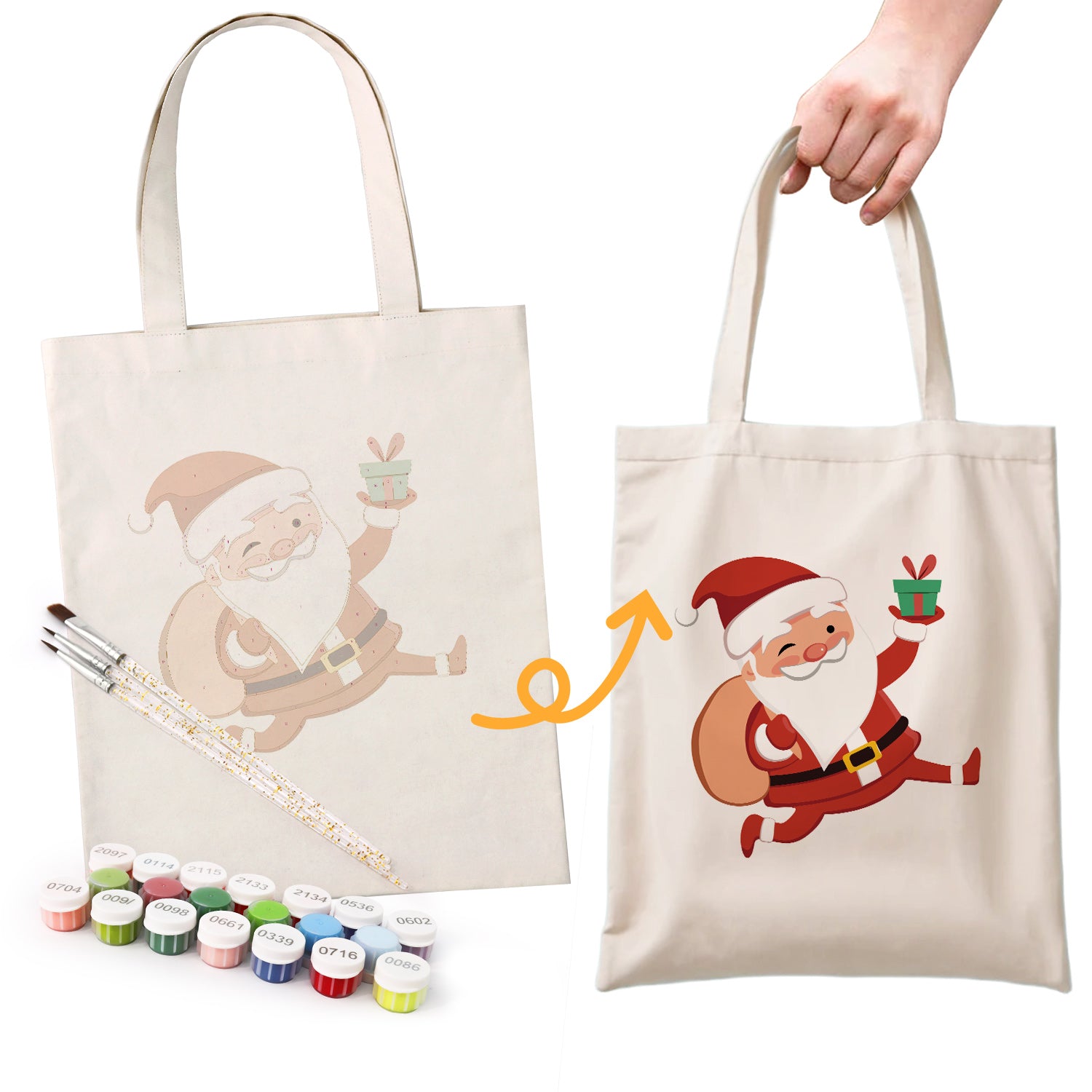 Jolly Santa Carry Bag paint by numbers kit
