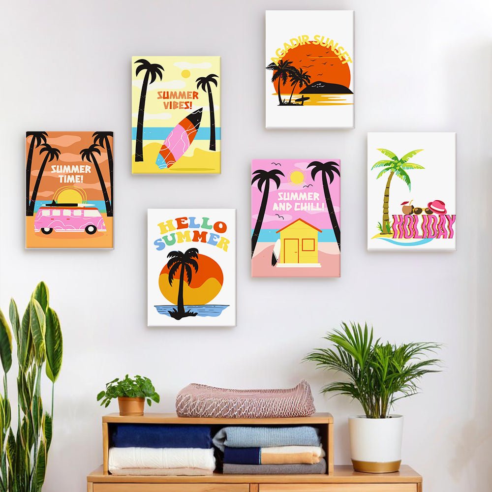 Endless Summer Escape - Mini Paint by Numbers Kit (6 Pieces) paint by numbers kit