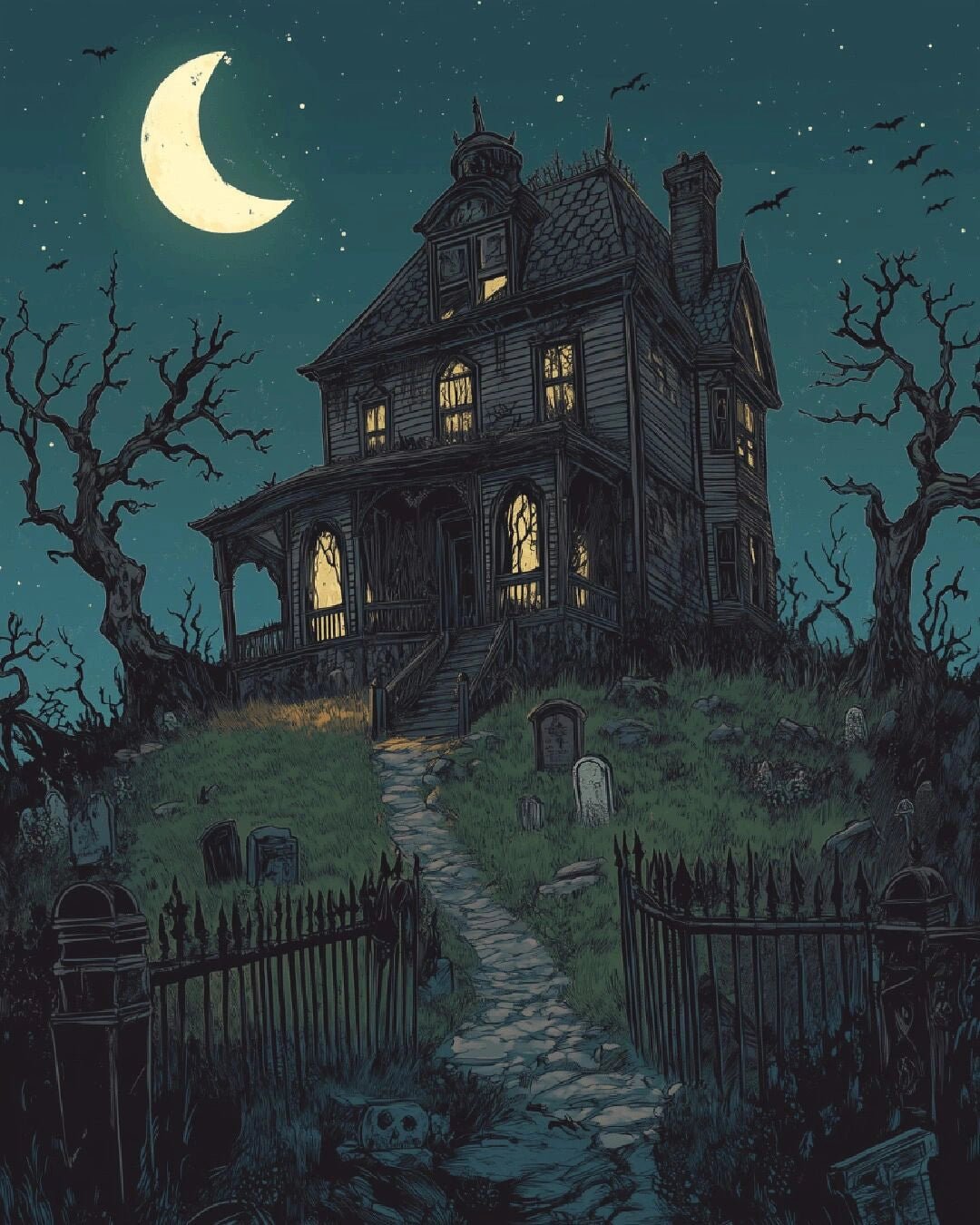 Abandoned Mansion paint by numbers kit