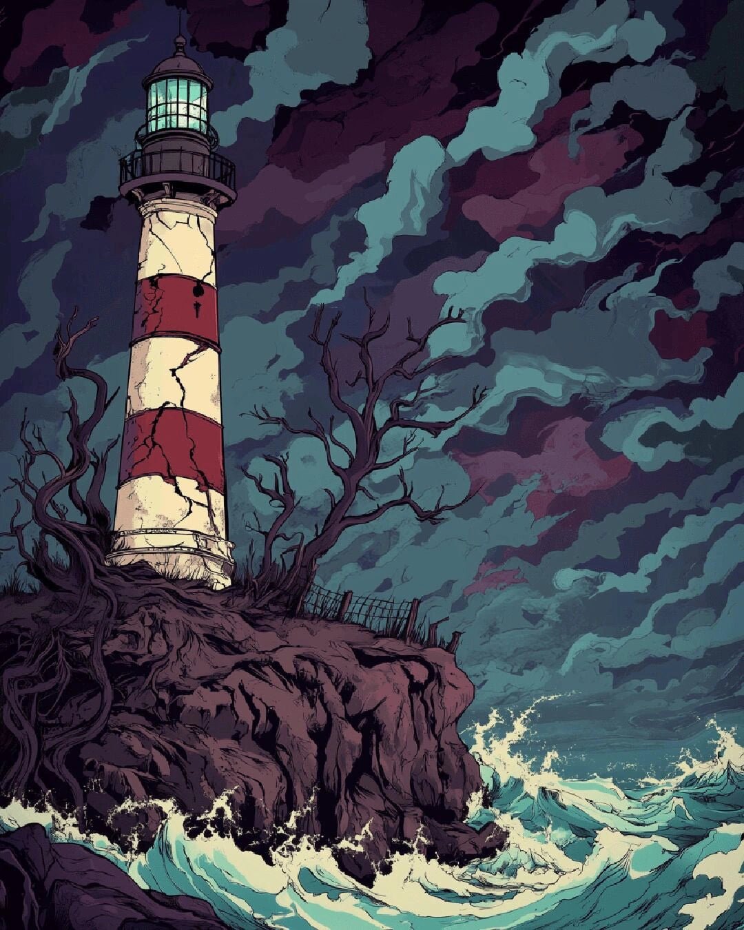 Abandoned Lighthouse paint by numbers kit
