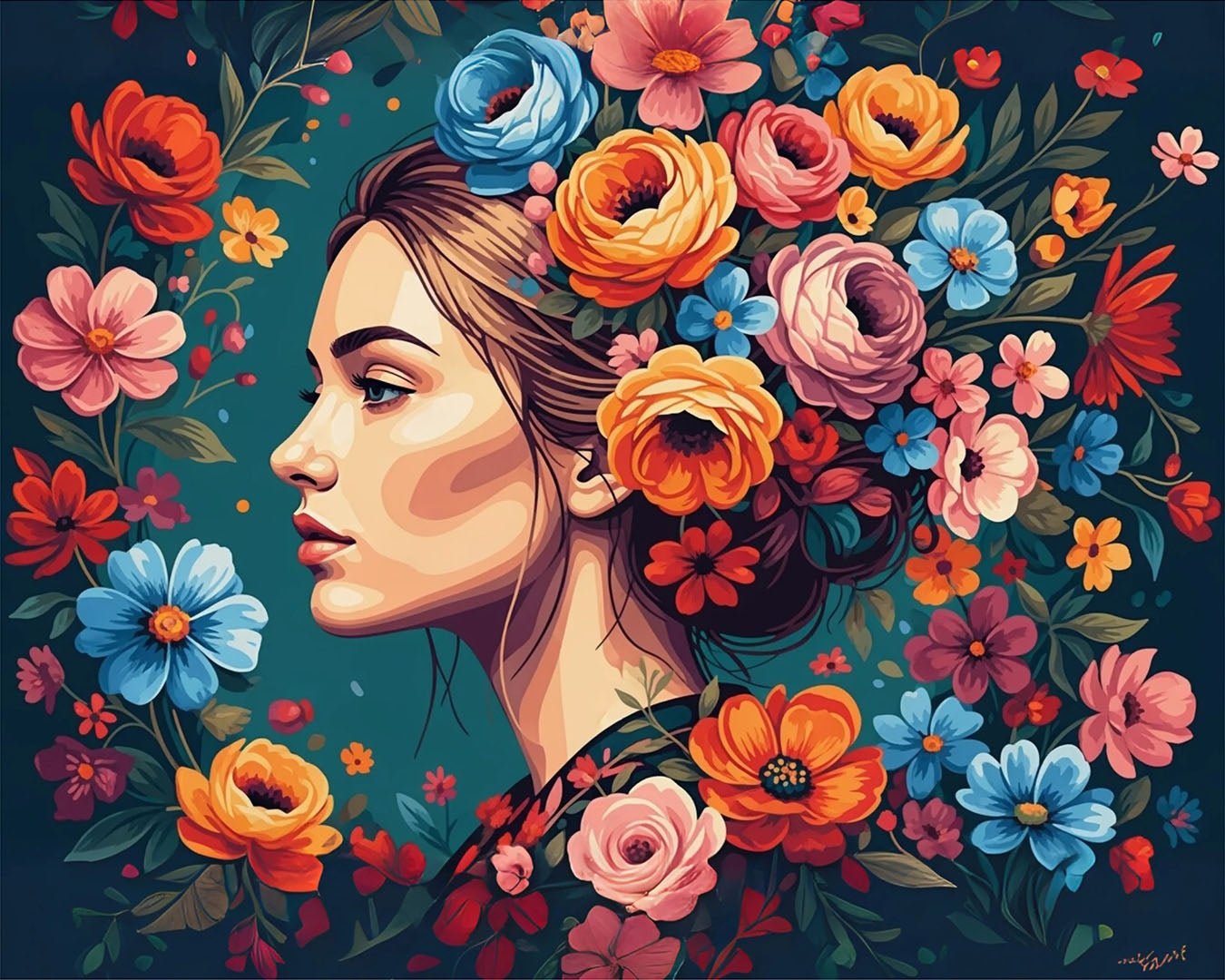 Crown of Petals paint by numbers kit