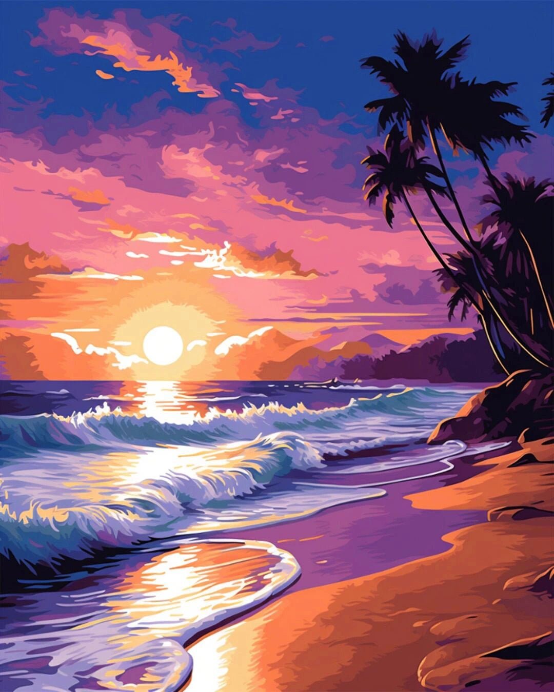 Sunset Tide Escape paint by numbers kit