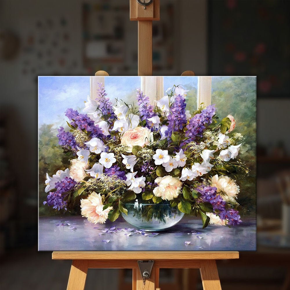 Flowers In The Glass Bowl paint by numbers kit