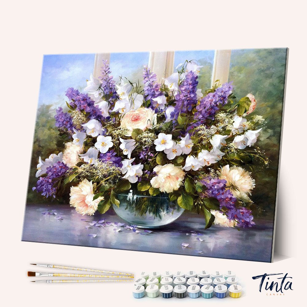 Flowers In The Glass Bowl paint by numbers kit