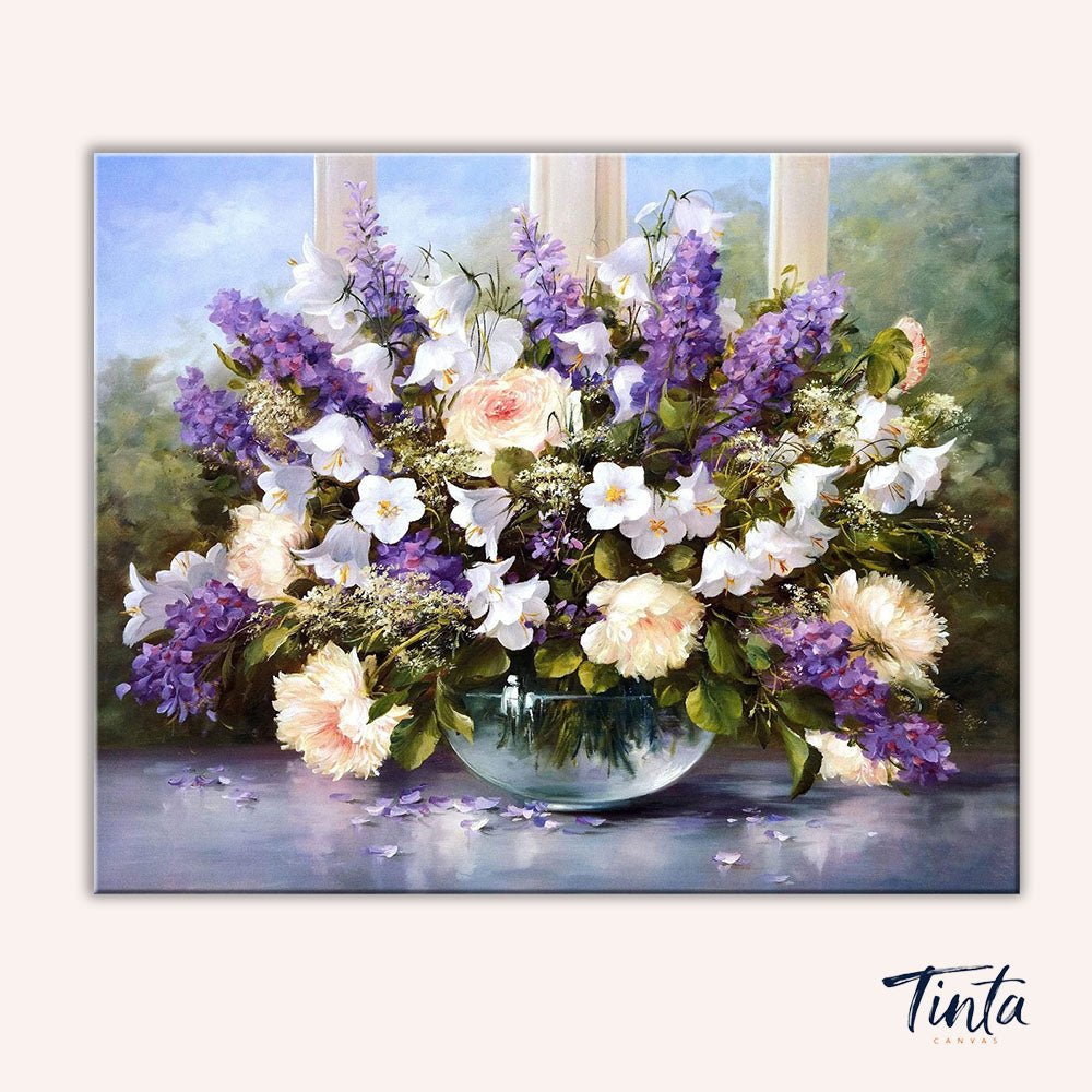 Flowers In The Glass Bowl paint by numbers kit