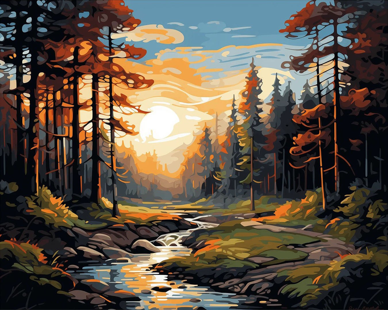Forest Harmony paint by numbers kit