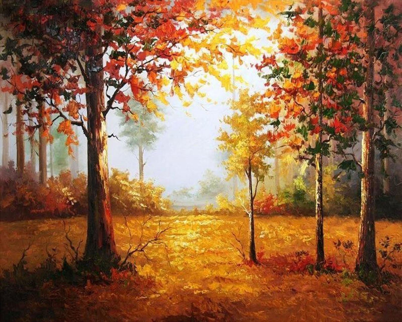 Forest in Autumn paint by numbers kit