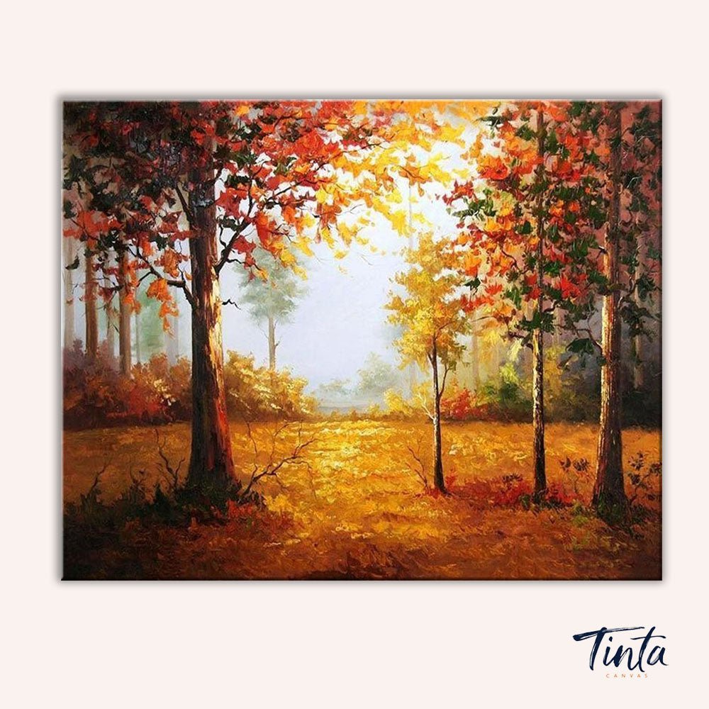 Forest in Autumn paint by numbers kit