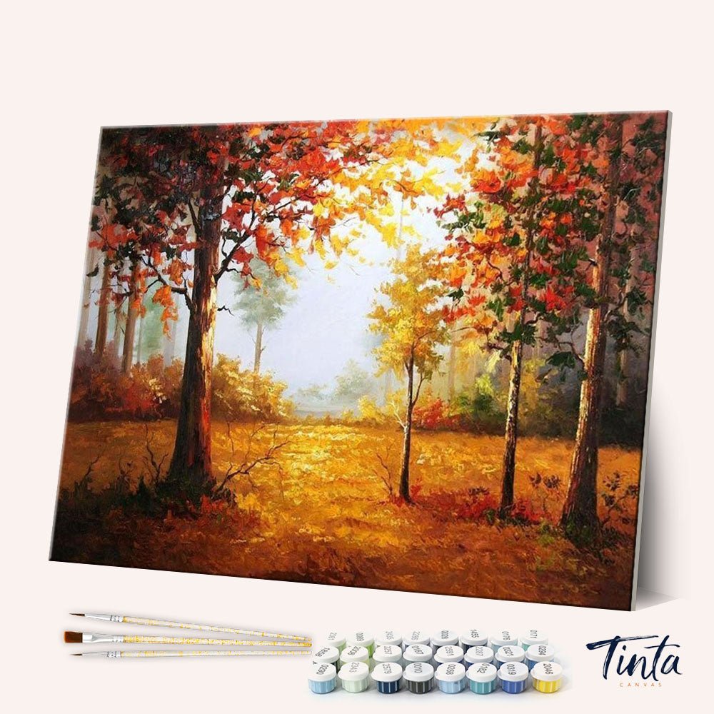 Forest in Autumn paint by numbers kit