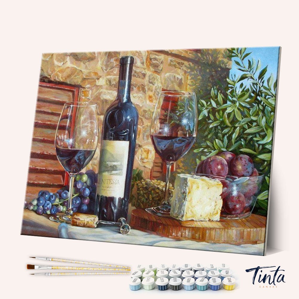 Fruit Wine Bottle paint by numbers kit