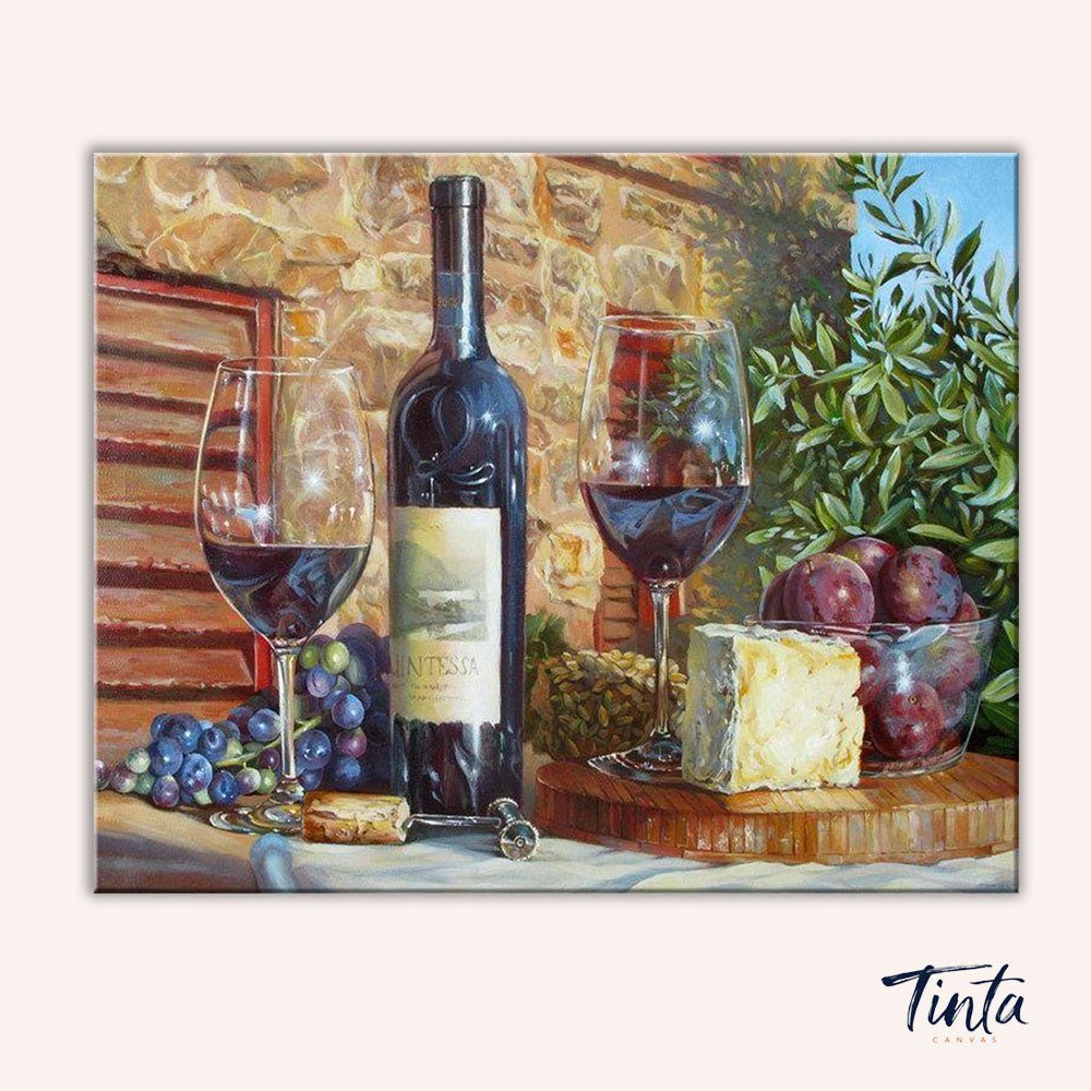 Fruit Wine Bottle paint by numbers kit