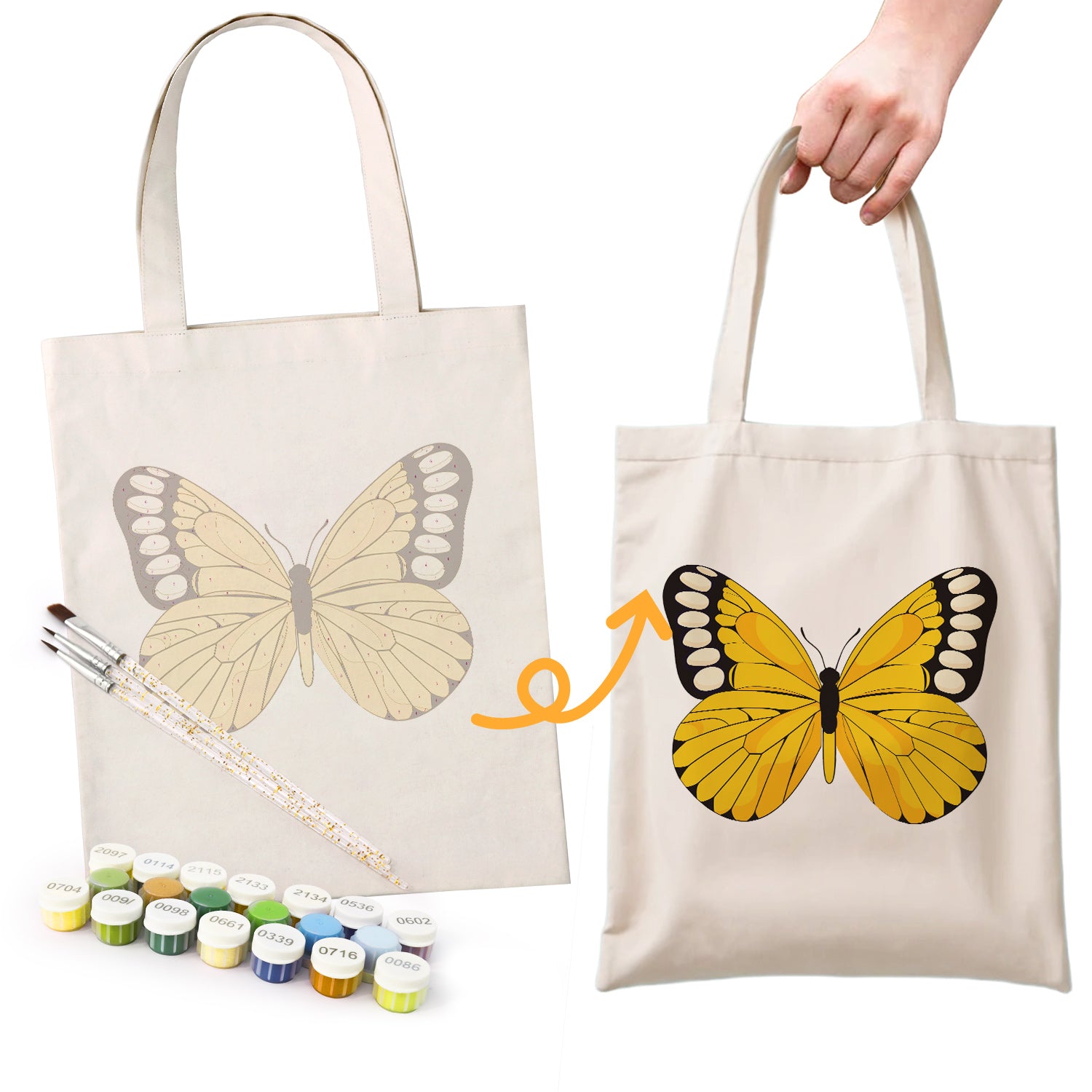Sunrise Butterfly Carry Bag paint by numbers kit
