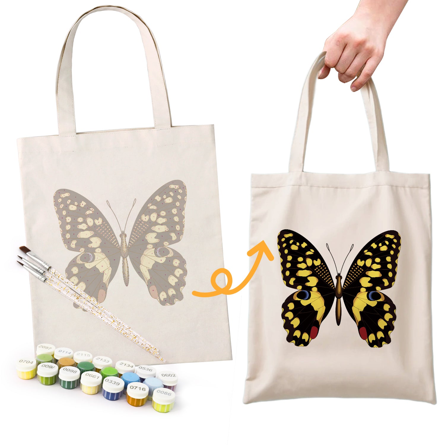 Midnight Butterfly Carry Bag paint by numbers kit