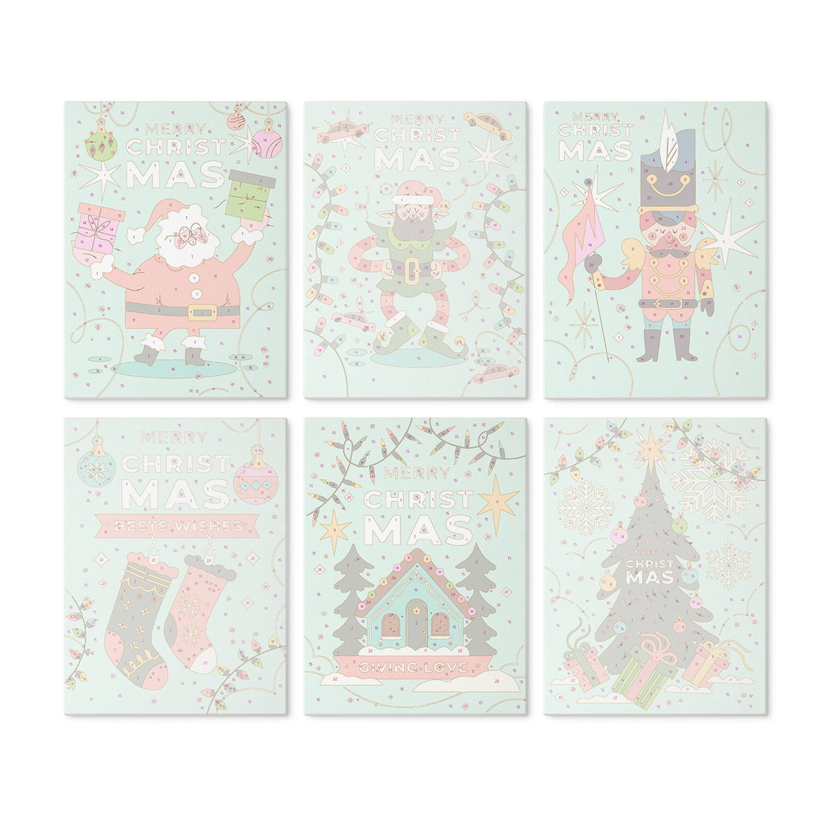 Christmas Cheer - Mini Paint by Numbers (6 Pieces)