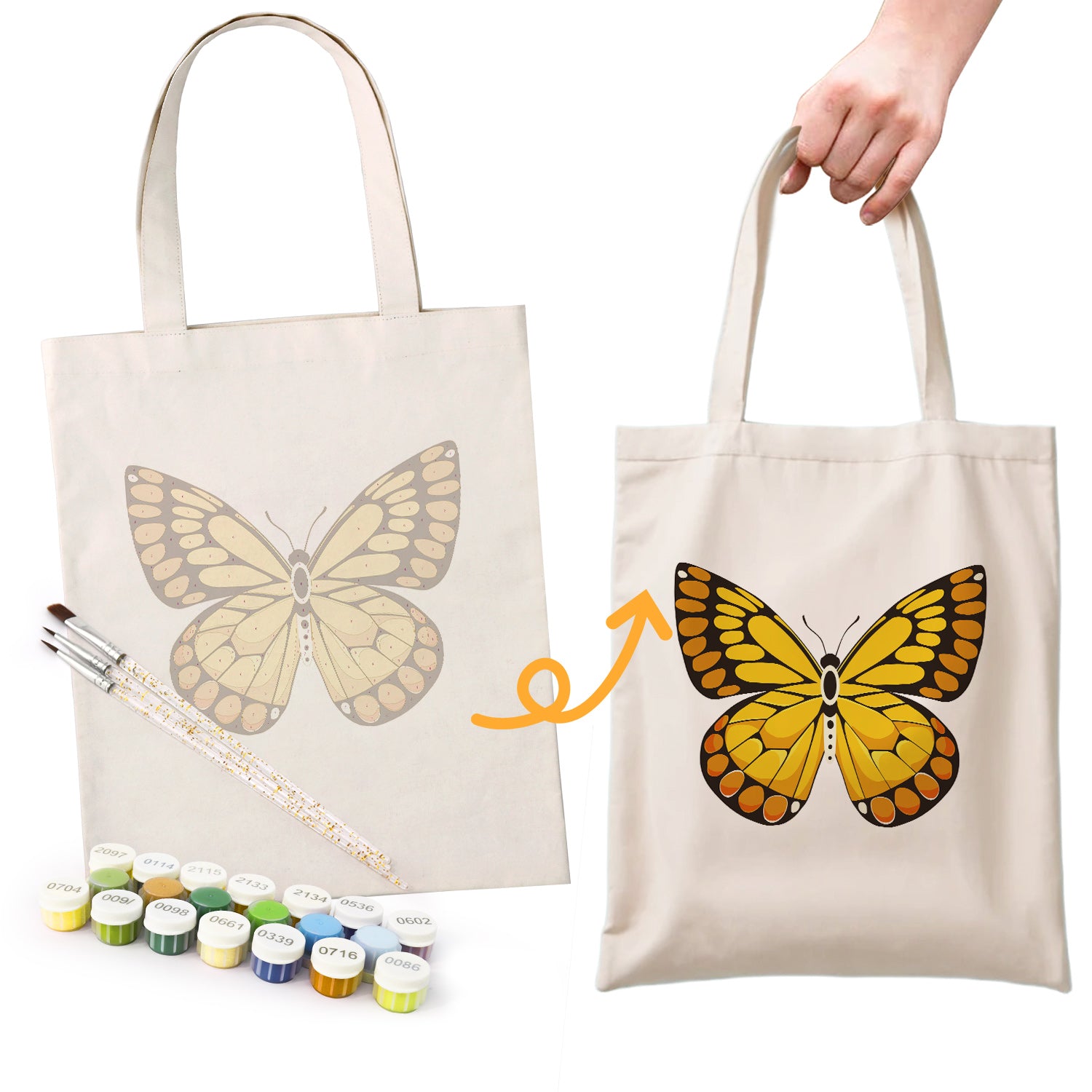 Monarch Butterfly Carry Bag paint by numbers kit