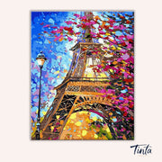 Eiffel Tower in Spring paint by numbers kit