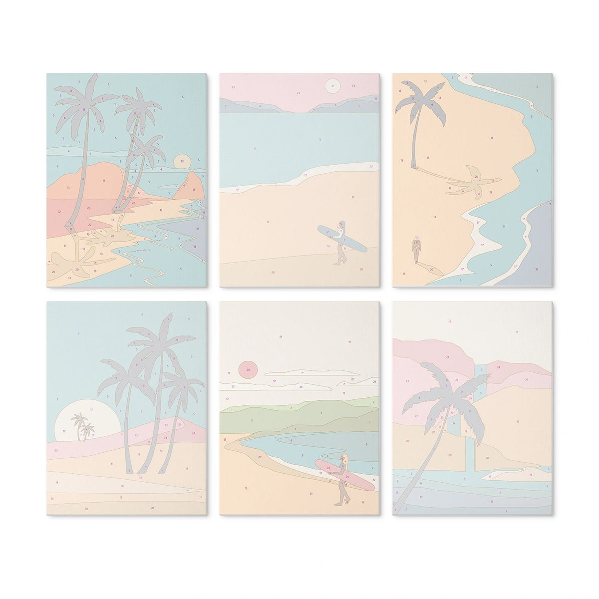 Surfside Sunset - Mini Paint by Numbers (6 Pieces)