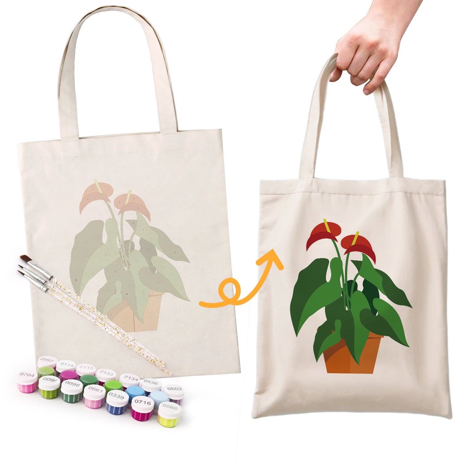 Anthurium Plant Carry Bag paint by numbers kit
