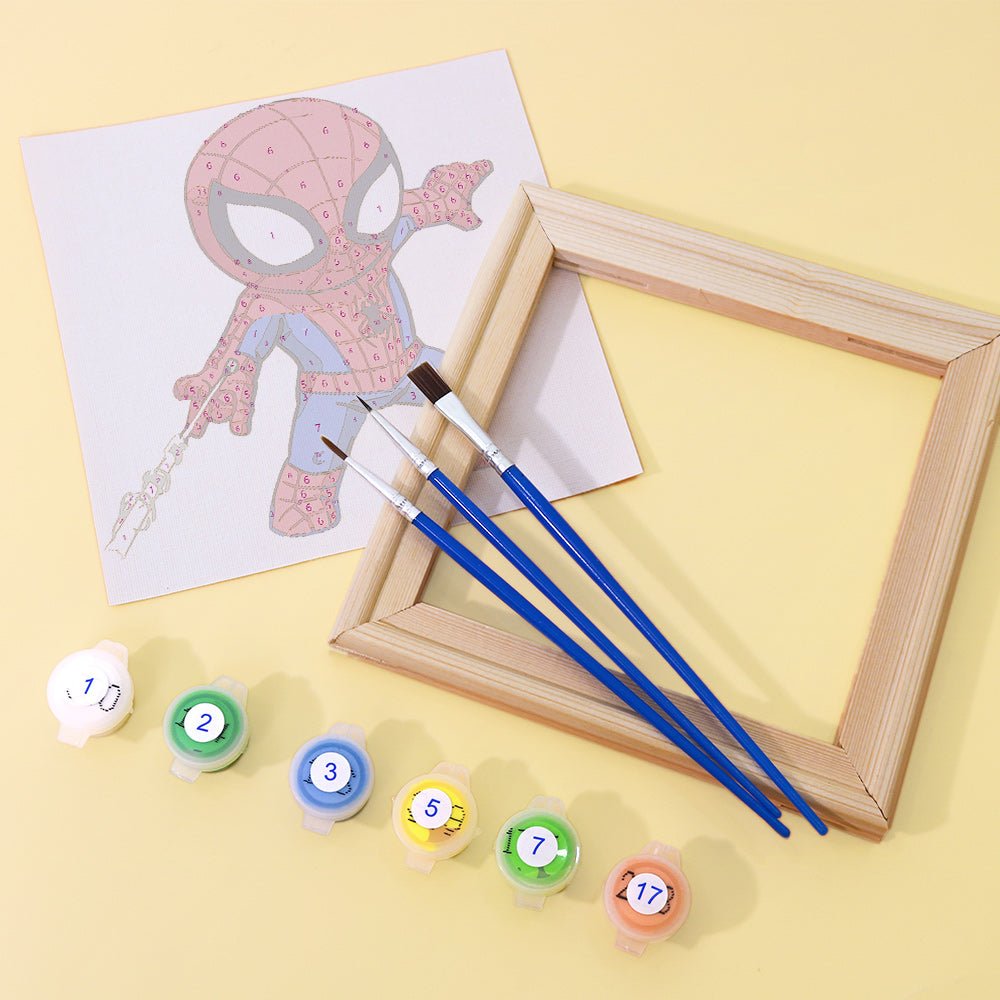 Web Hero Minis - Mini Paint by Numbers Kit (6 Pieces) paint by numbers kit