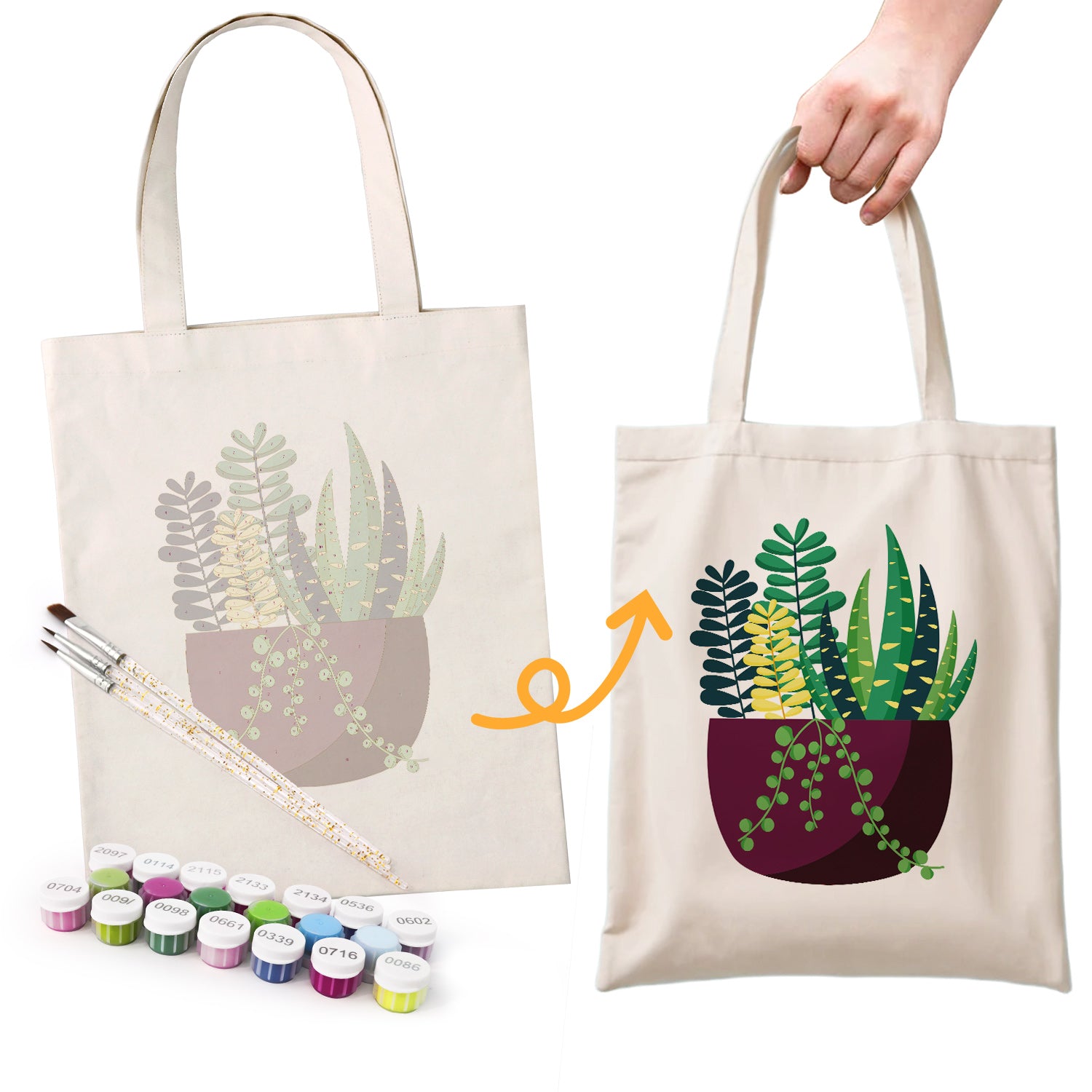 Urban Plant Carry Bag paint by numbers kit