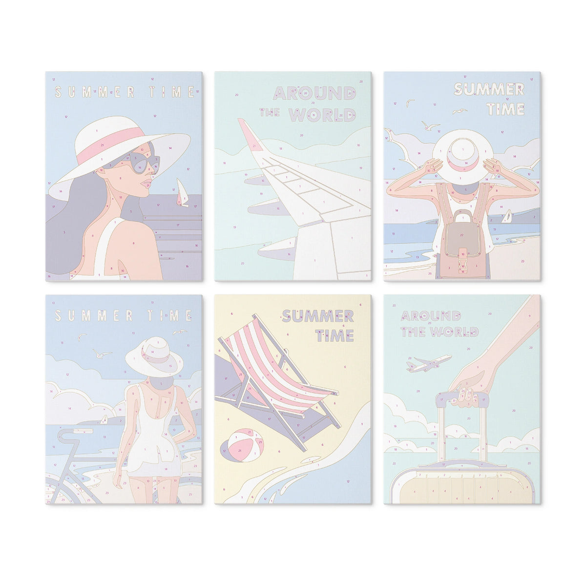 Summer Escape - Mini Paint by Numbers (6 Pieces)