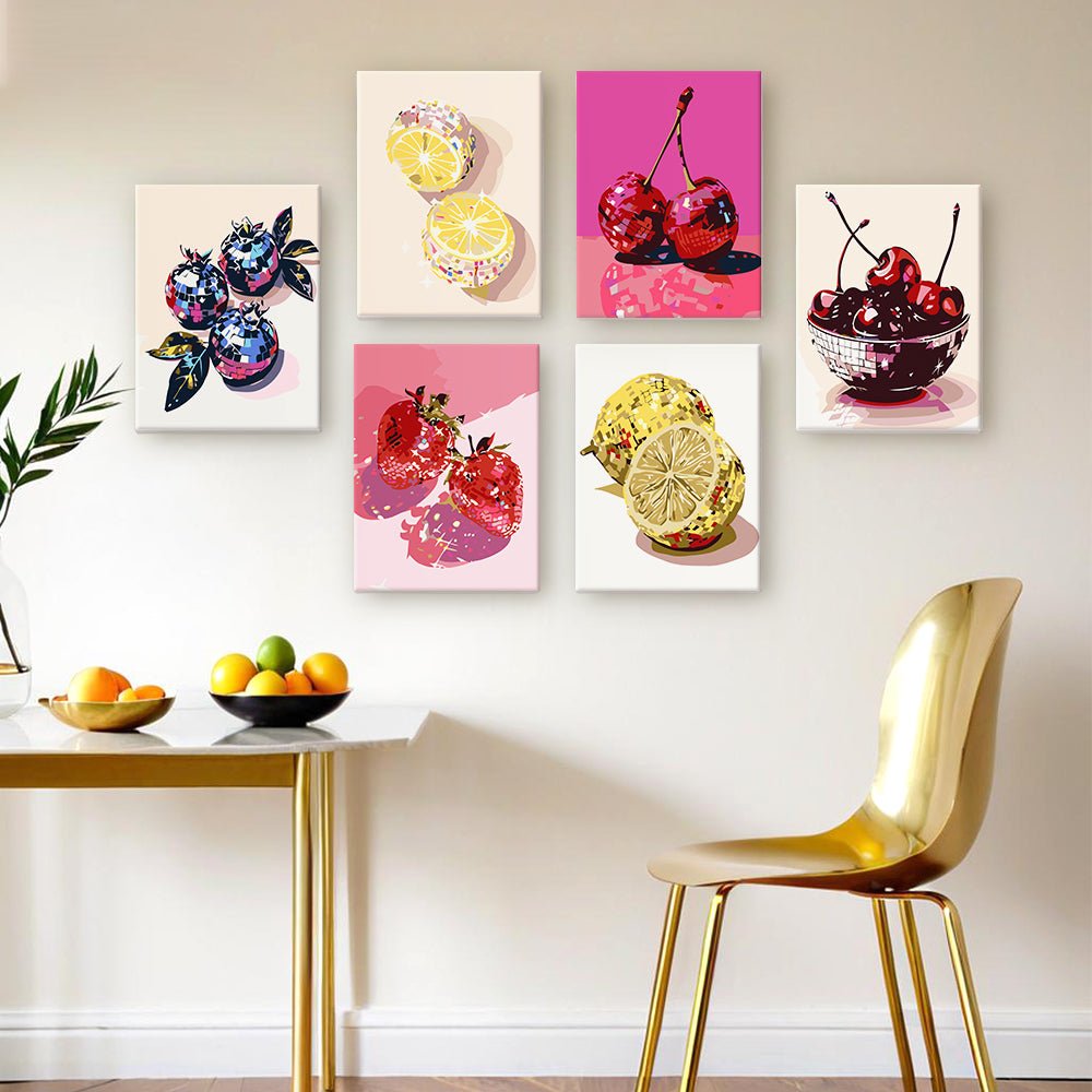 Berry & Citrus Luxe - Mini Paint by Numbers Kit (6 Pieces) paint by numbers kit
