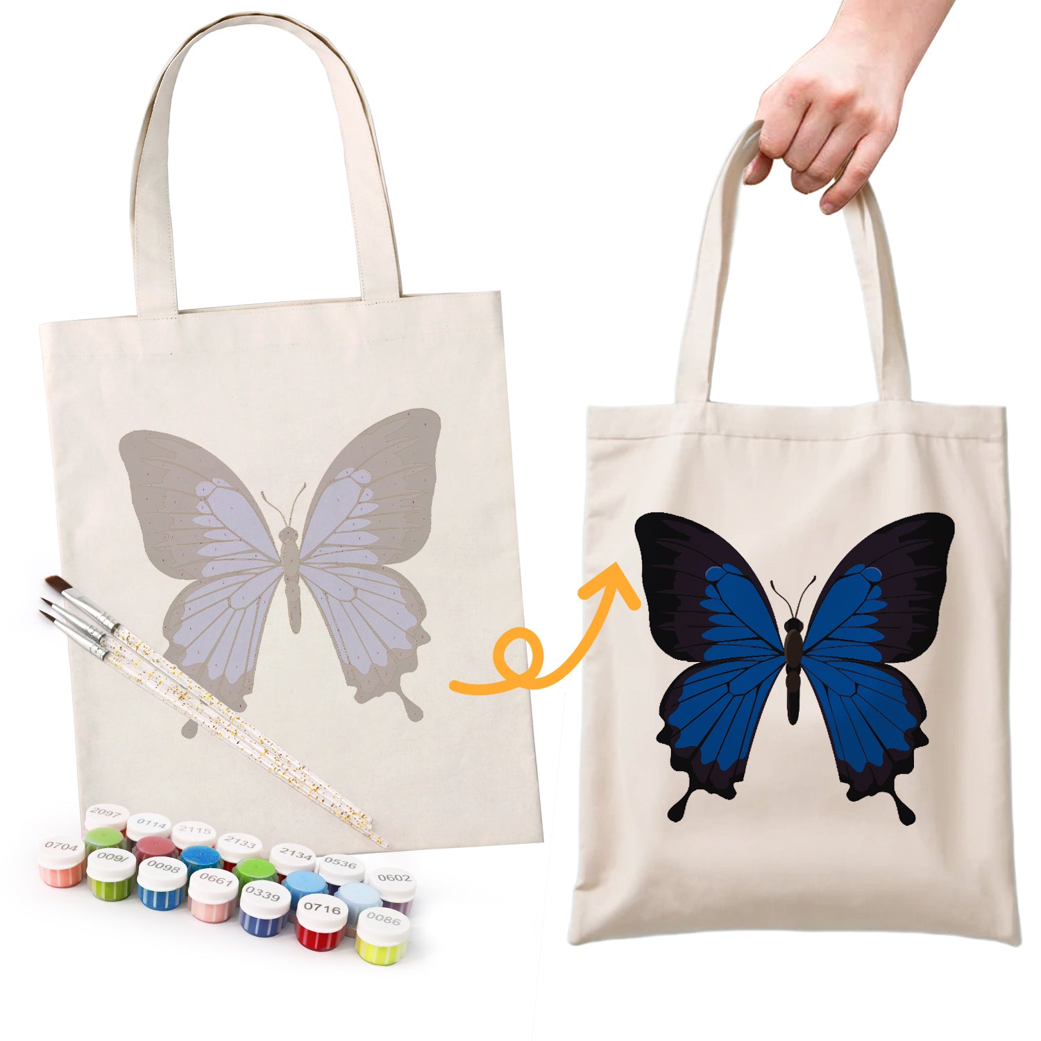 Sapphire Butterfly Carry Bag paint by numbers kit
