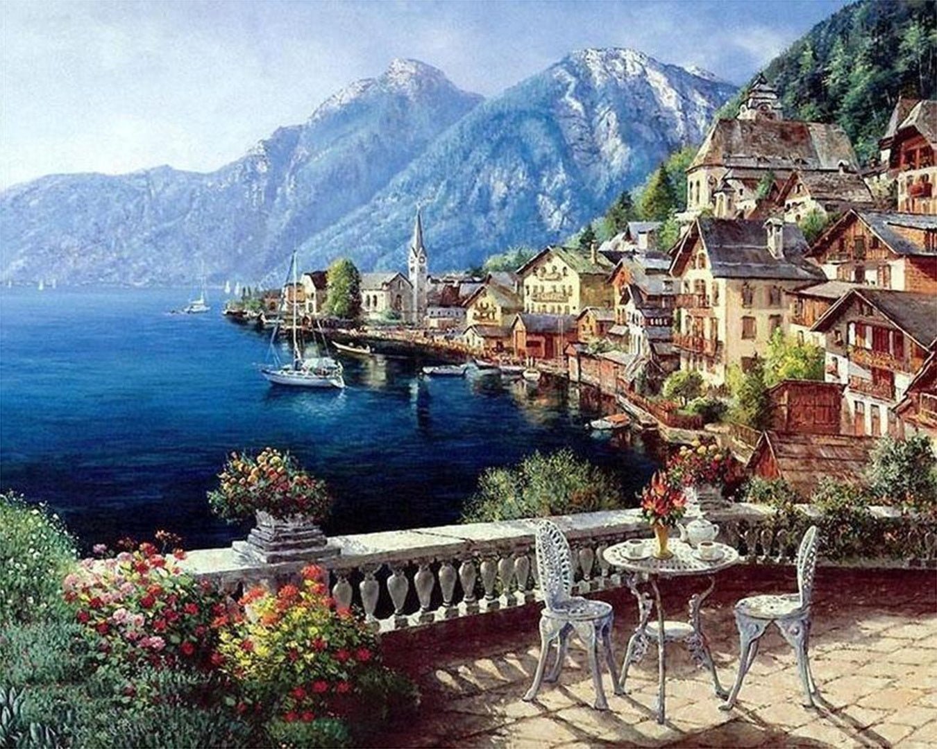 Hallstatt Lake paint by numbers kit