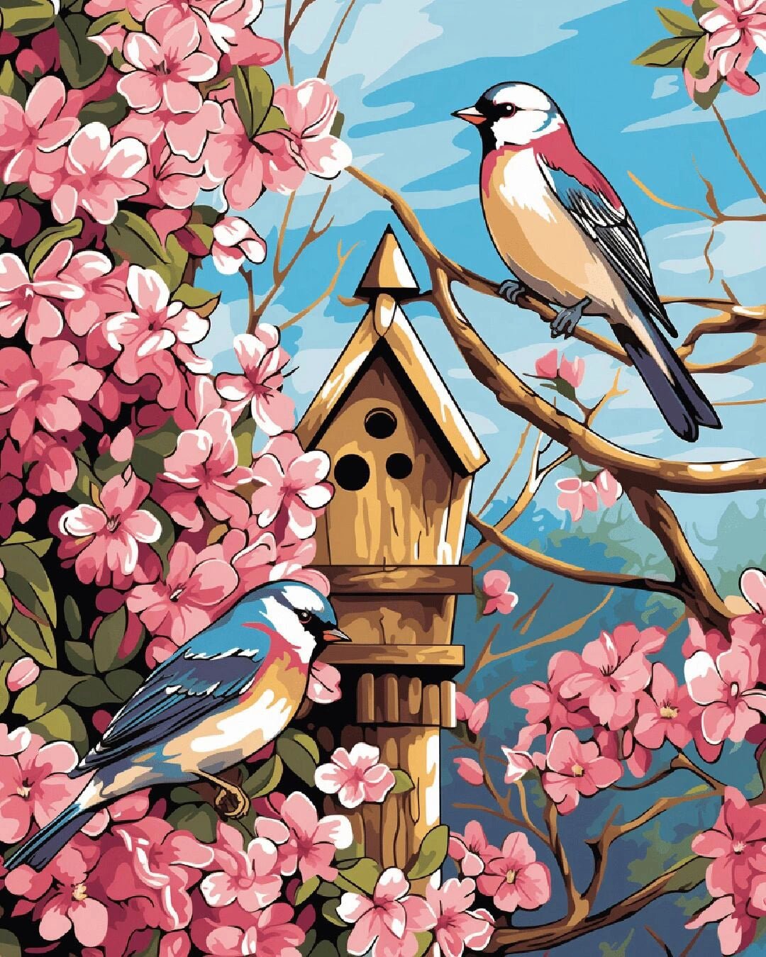 Birds Home paint by numbers kit