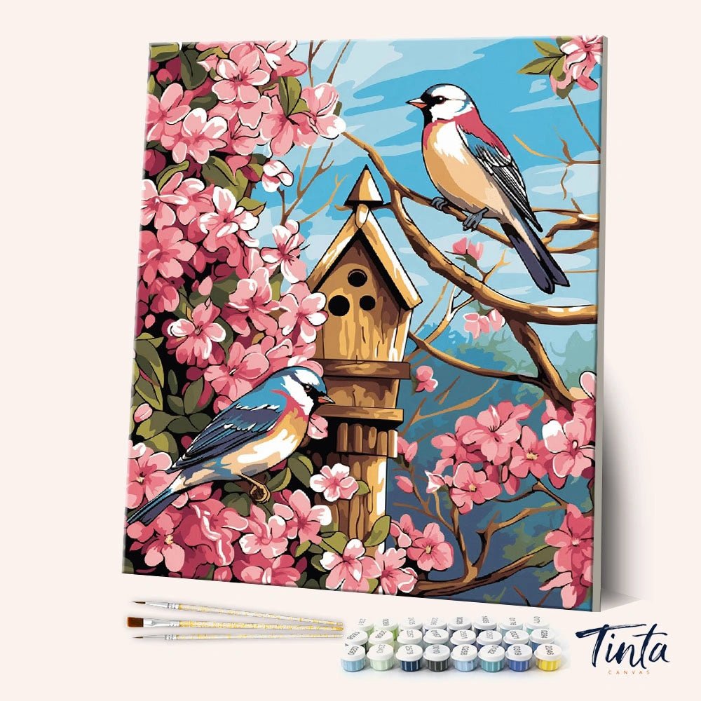 Birds Home paint by numbers kit