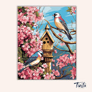 Birds Home paint by numbers kit