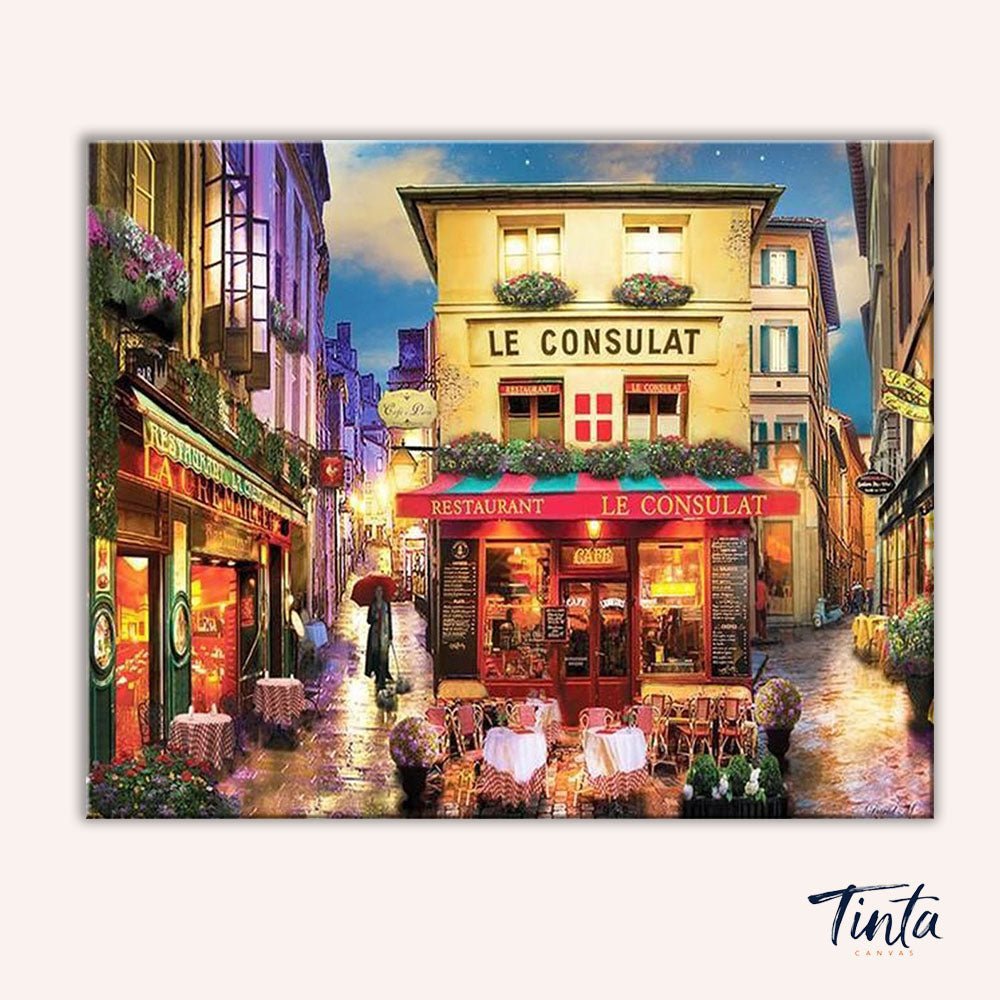 Le Consulat Restaurant Views paint by numbers kit