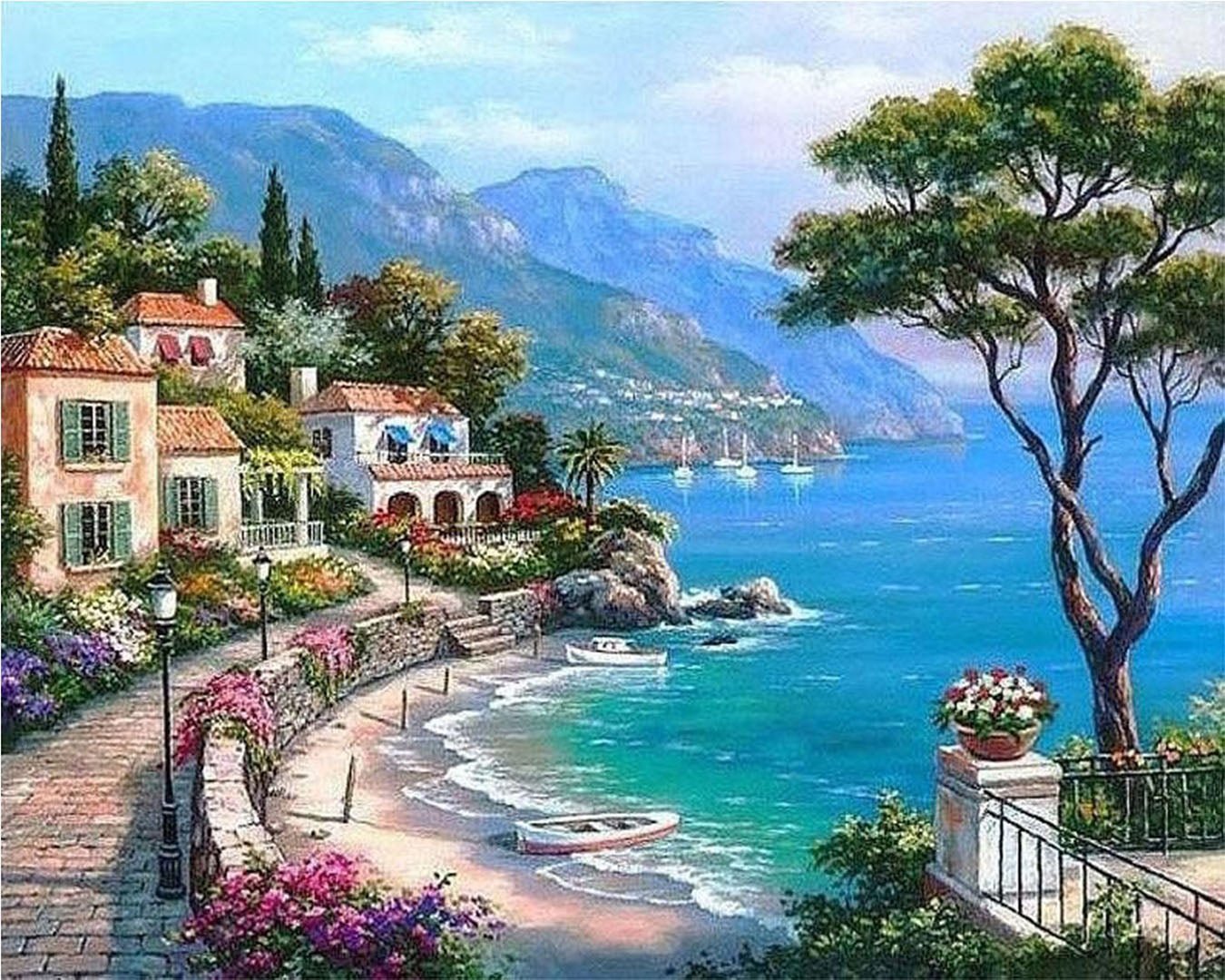Mediterranean Seaside paint by numbers kit