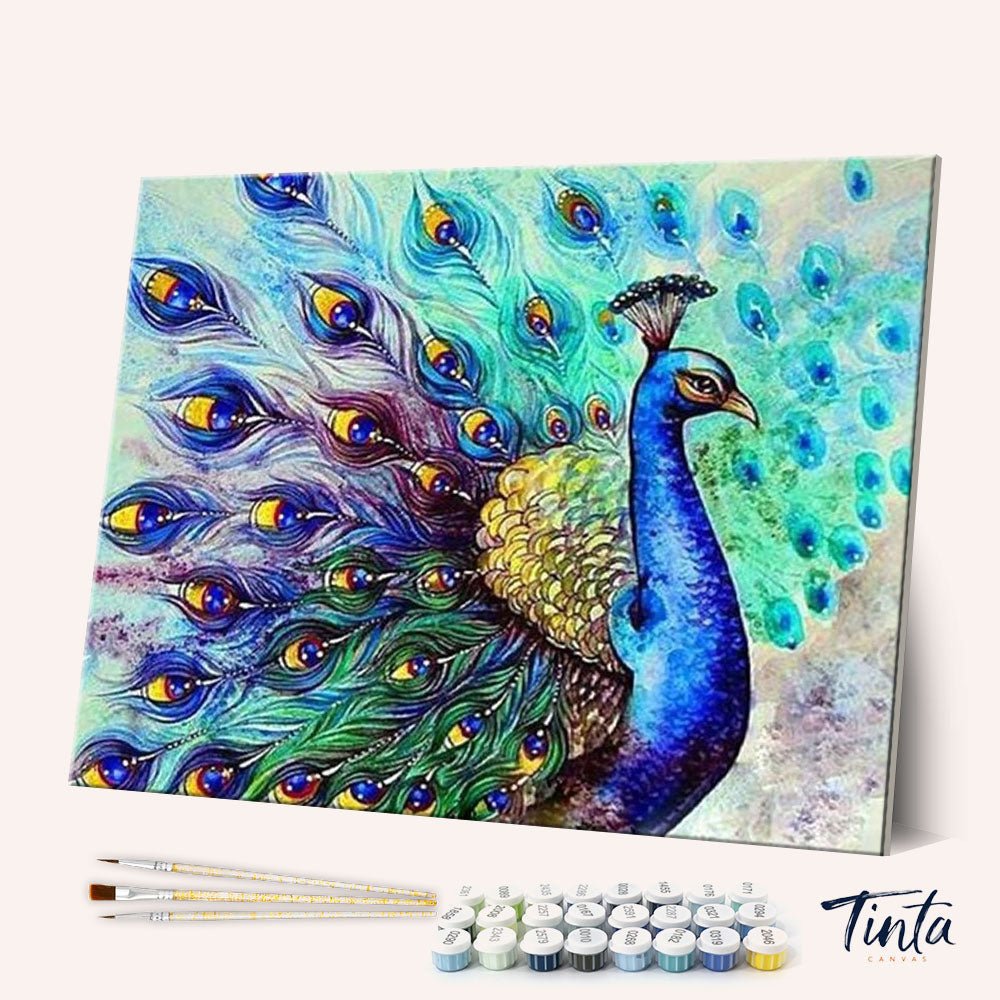 Colorful Peacock paint by numbers kit