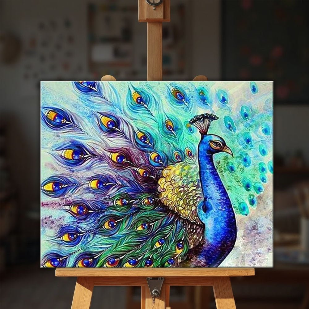 Colorful Peacock paint by numbers kit