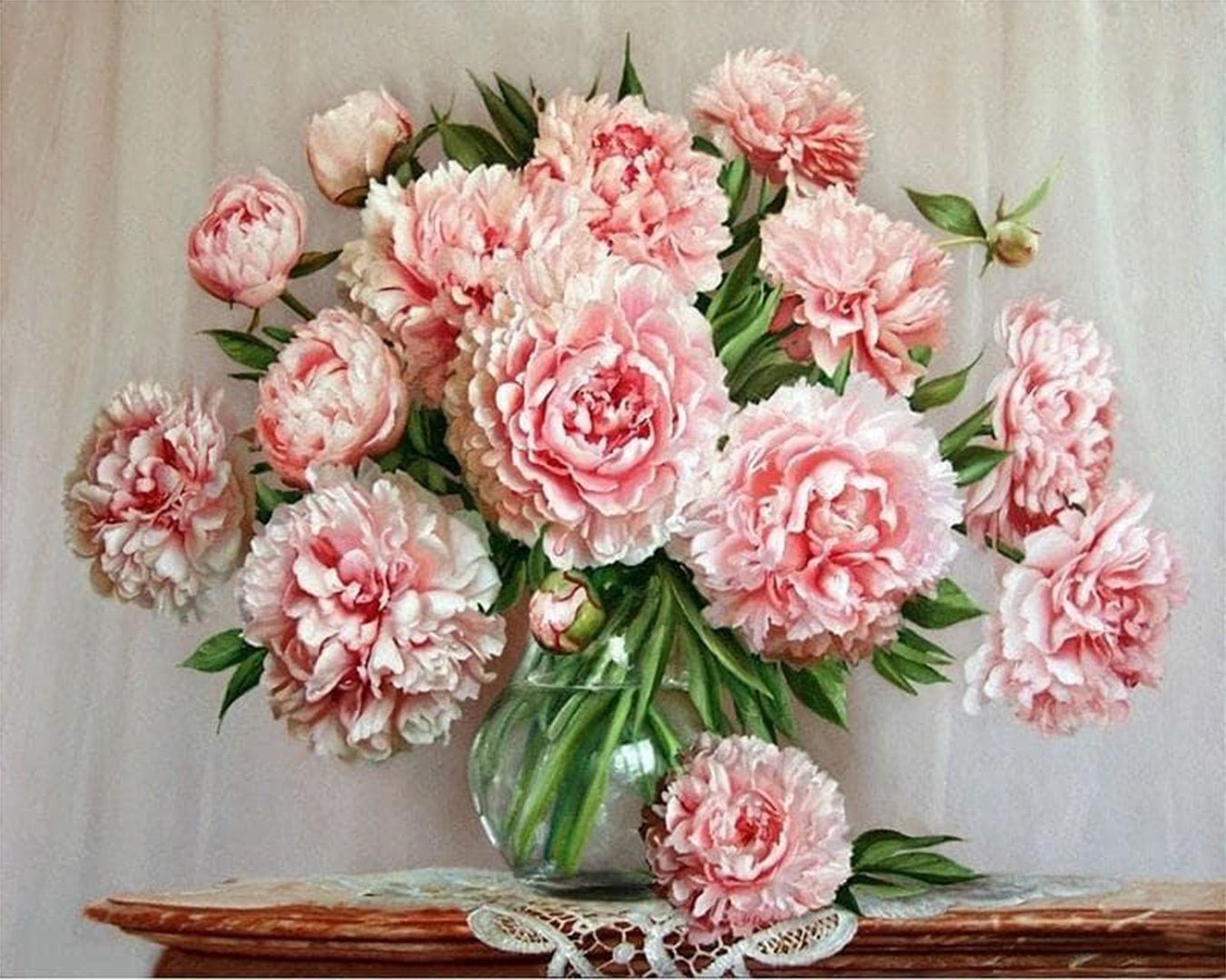 Pink Flowers paint by numbers kit