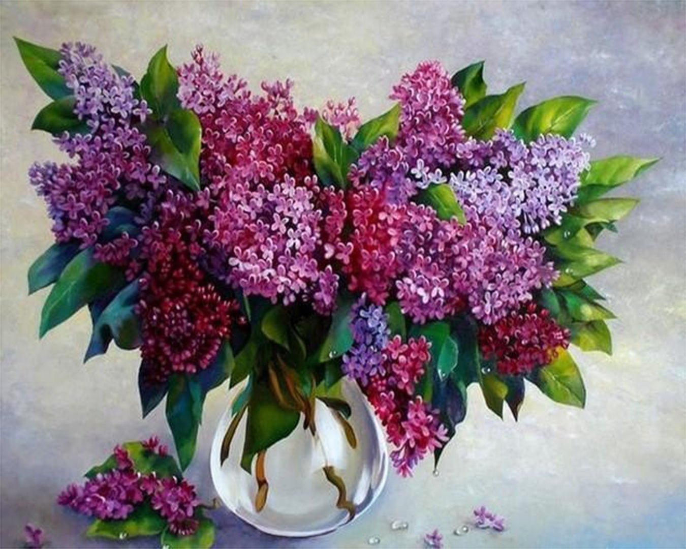 Purple Flowers paint by numbers kit
