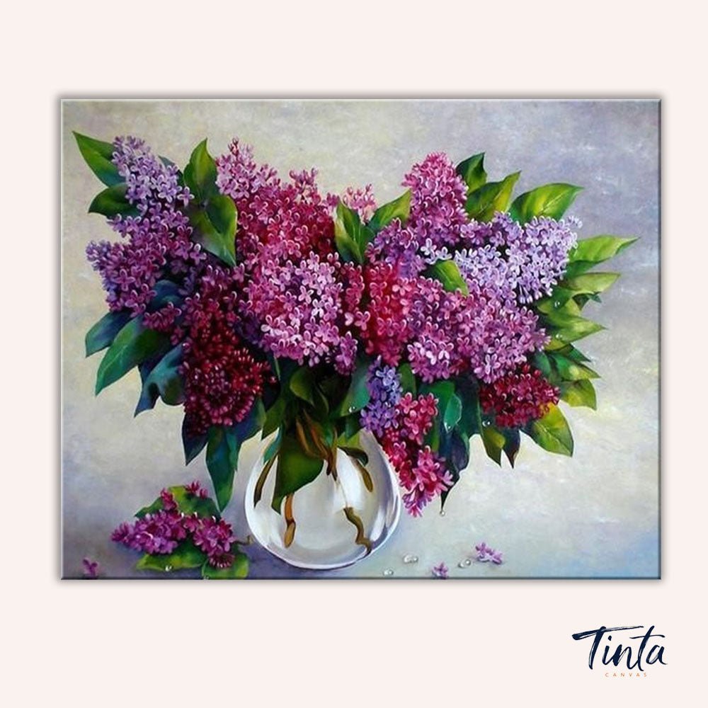 Purple Flowers paint by numbers kit