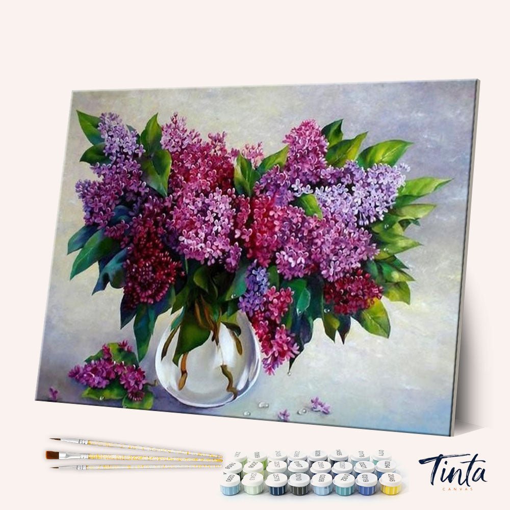 Purple Flowers paint by numbers kit